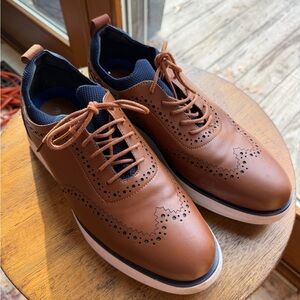 Men's Brown Oxford Dress Shoes Bruno Marc Size 9